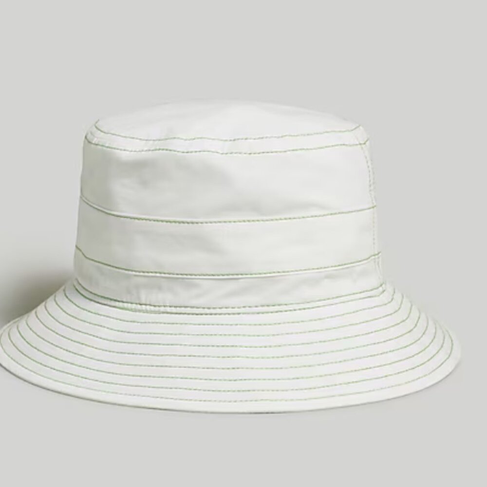 New Madewell Contrast-Stitch Bucket Hat Soft White - Picture 2 of 3